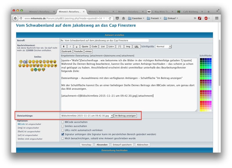 Dateianhänge im Text einfügen...