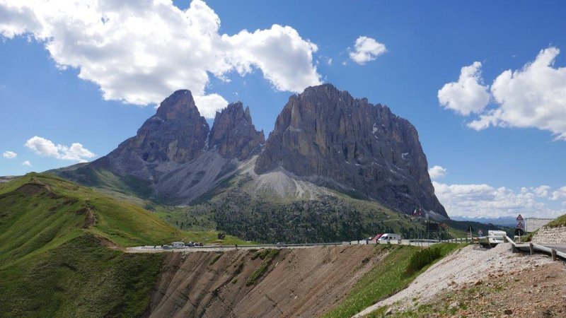 Langkofel vom Sellajoch aus