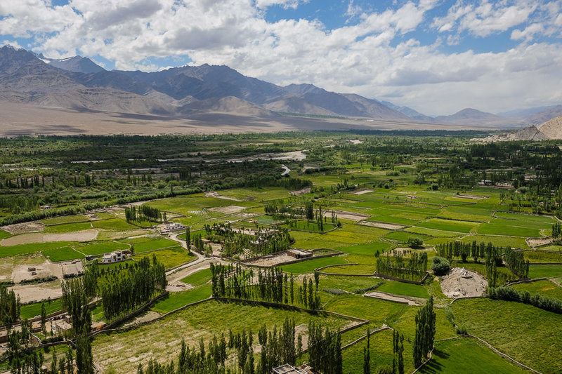 Kloster Thiksey: die Sicht in das Haupttal von Ladakh