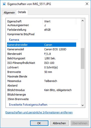 Exif-Daten