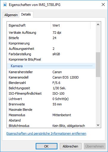 Exif-Daten