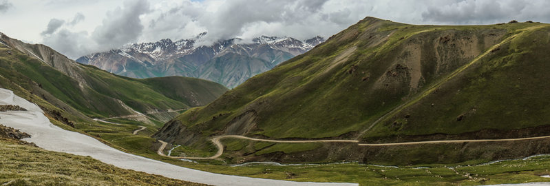 Jelzins Straße zum der Weg zum Song Kol See