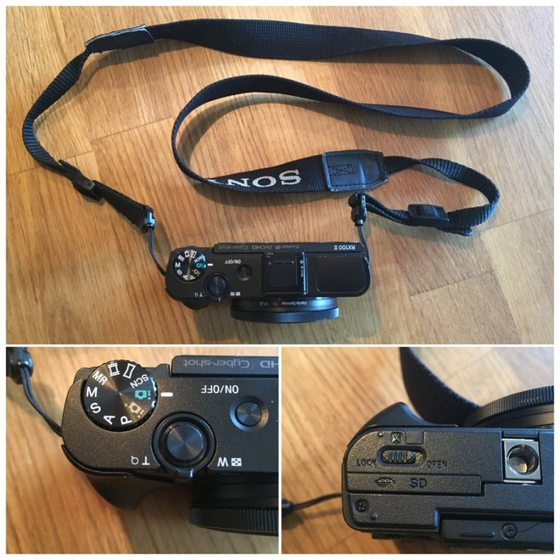 Sony RX100 II mit Tragegurt und Richard-Franiec-Griff