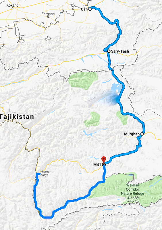 Osh  Kyrgyzstan to M41  Tajikistan   Google Maps.jpg
