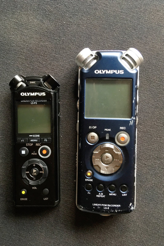 Größenvergleich Olympus LS-P2 (neu) zu LS-5 (alt)