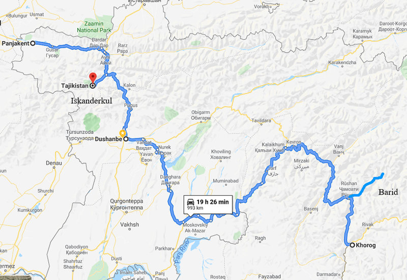 Khorog  Tajikistan to Ayni  Tajikistan   Google Maps.JPG