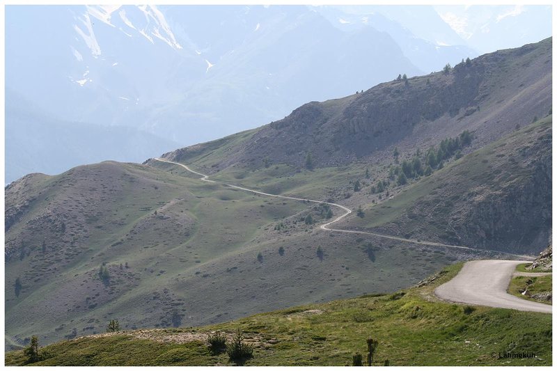 Col du Granon - Blick auf die Westanfahrt zum Col de Buffére
