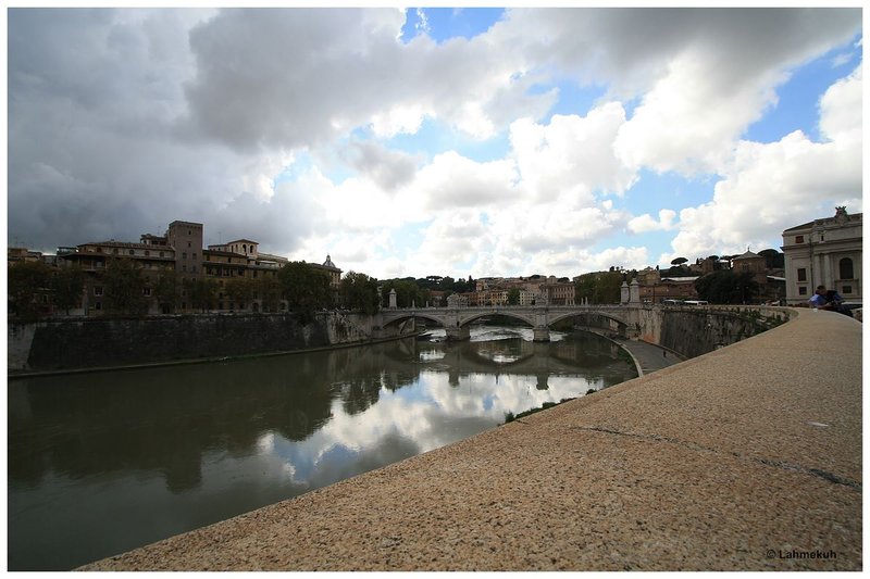 Rom - Castel Sant' Angelo - Blick auf  die Ponte Vittorio Emanuele II