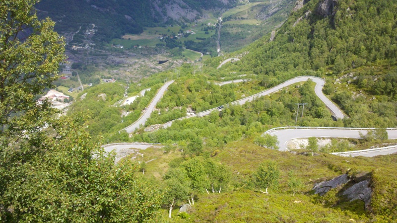 Teilstück der Strecke runter zum Lysebotn, Blick aus dem Adlernest