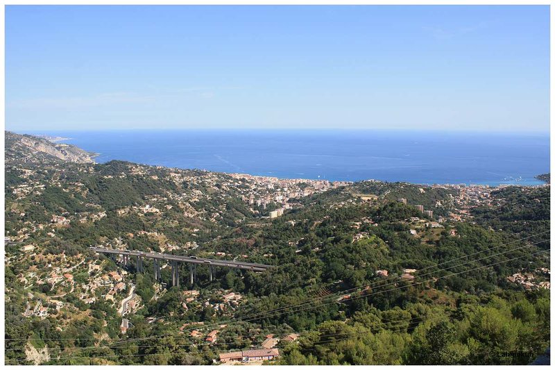 Col St.-Sébastiene près Sainte-Agnès - Südrampe - Blick auf Menton