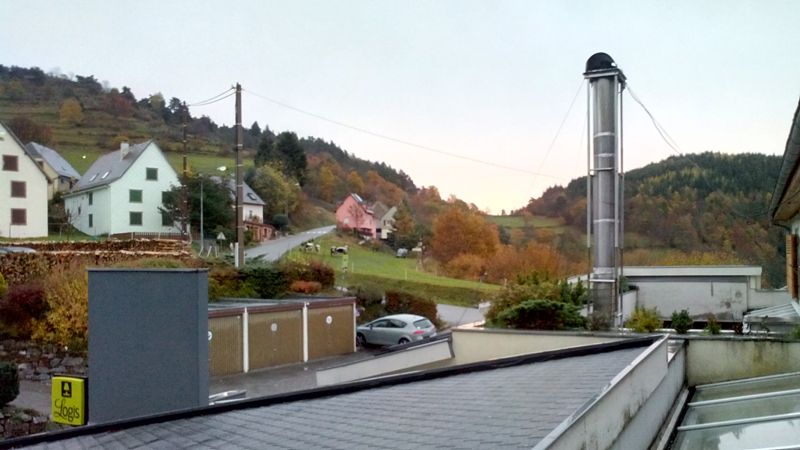 Blick aus dem Zimmer, der Talblick war zu Neblig